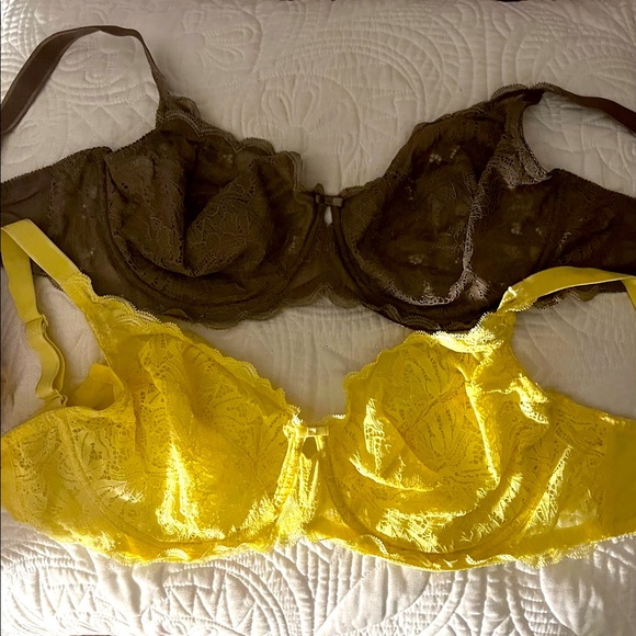 SOLD New without tags Two Bras from Felina.com both are 40DD yellow - Picture 1 of 8